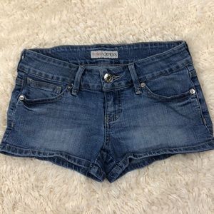 Guess denim shorts with rhinestone back pocket
